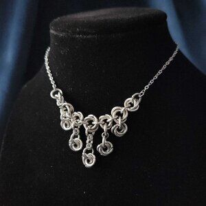 Goth romantic Mobius Rose chandelier choker necklace ✦ handmade chainmaille ✦